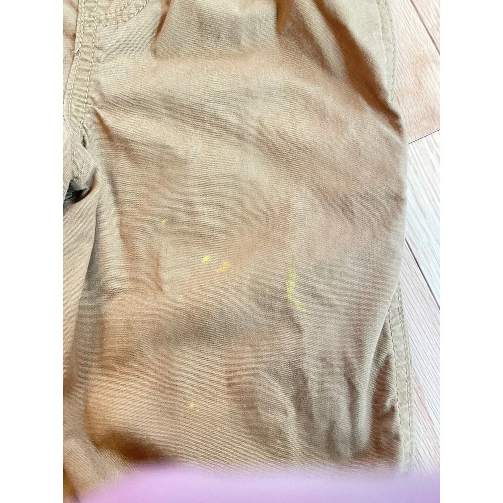 OshKosh Bgosh Toddler 4T Tan Canvas Plaid Flannel Lined Carpenter Overalls‎